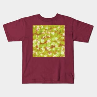 Sage Green and Maroon Floral Abstract Kids T-Shirt